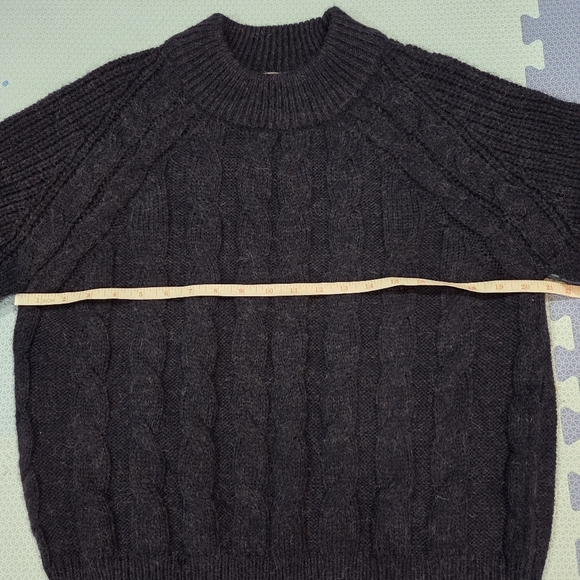 Free Assembly Men's Black Cable Knit Sweater Size L NWT - Picture 2 of 7